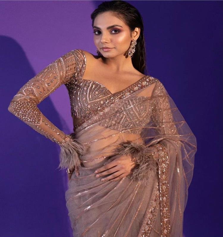 Noorie Feather Net Saree
