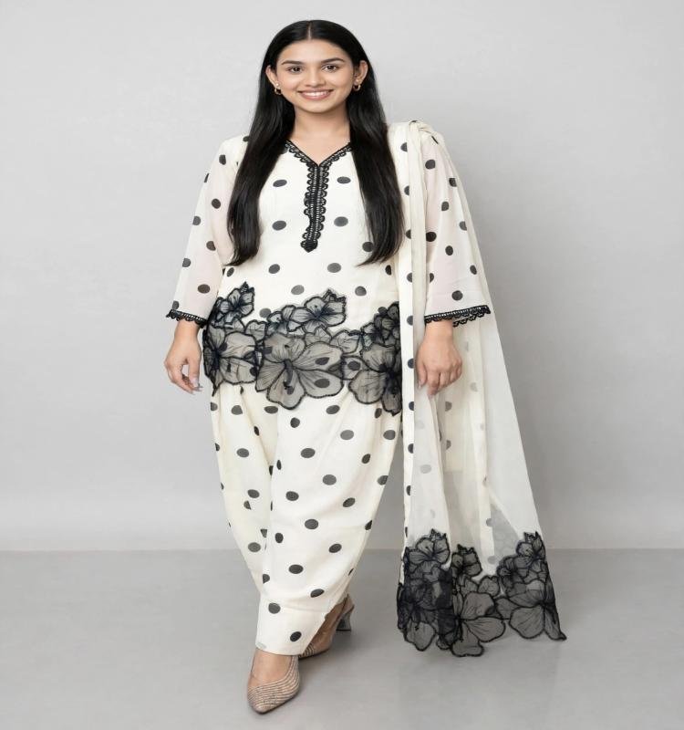 Polka Diva Ivory Suit Set
